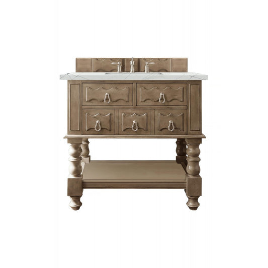 Castilian 36" Single Vanity, Empire Gray, w/ 3 CM Ethereal Noctis Quartz Top