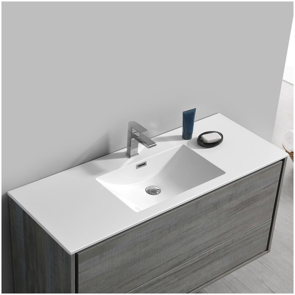 Catania 48" Ocean Gray Wall Hung Modern Bathroom Vanity w/ Medicine Cabinet