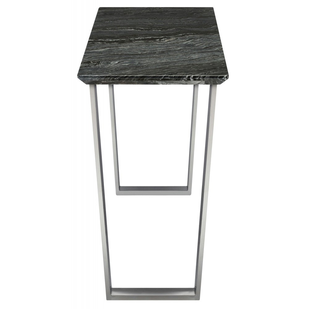 Catrine Black Wood Vein Stone Console Table, HGNA306