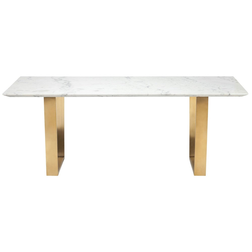 Catrine White Stone Dining Table, HGSX139