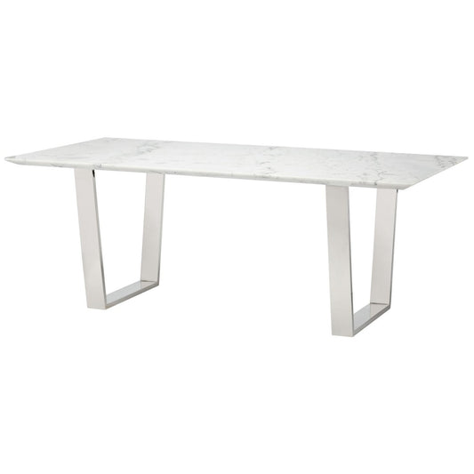 Catrine White Stone Dining Table, HGSX192