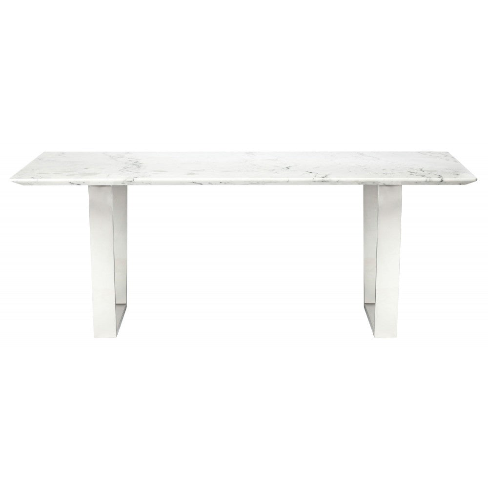 Catrine White Stone Dining Table, HGSX192