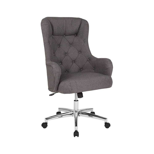 Chambord Home and Office Upholstered High Back Chair in Dark Gray Fabric