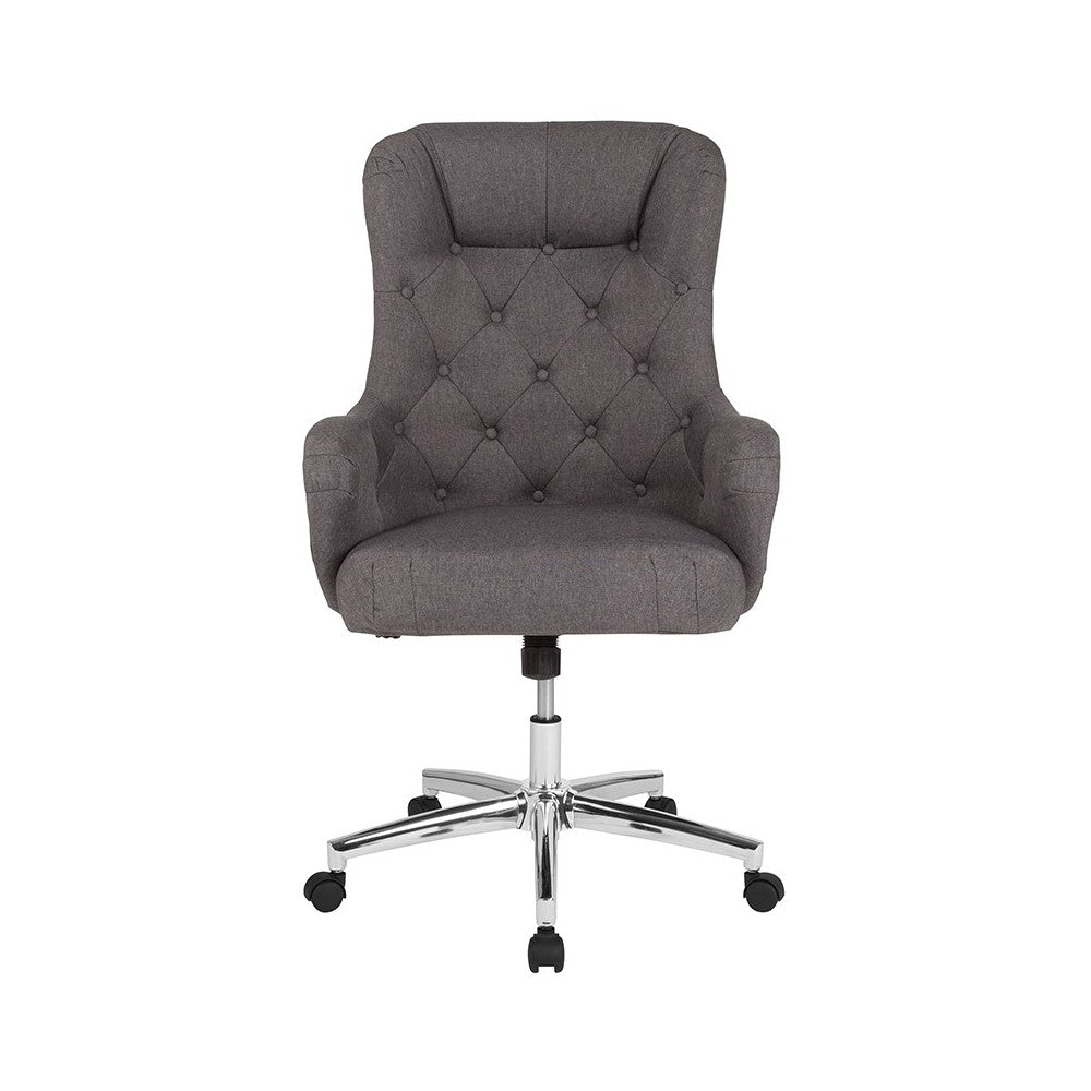 Chambord Home and Office Upholstered High Back Chair in Dark Gray Fabric