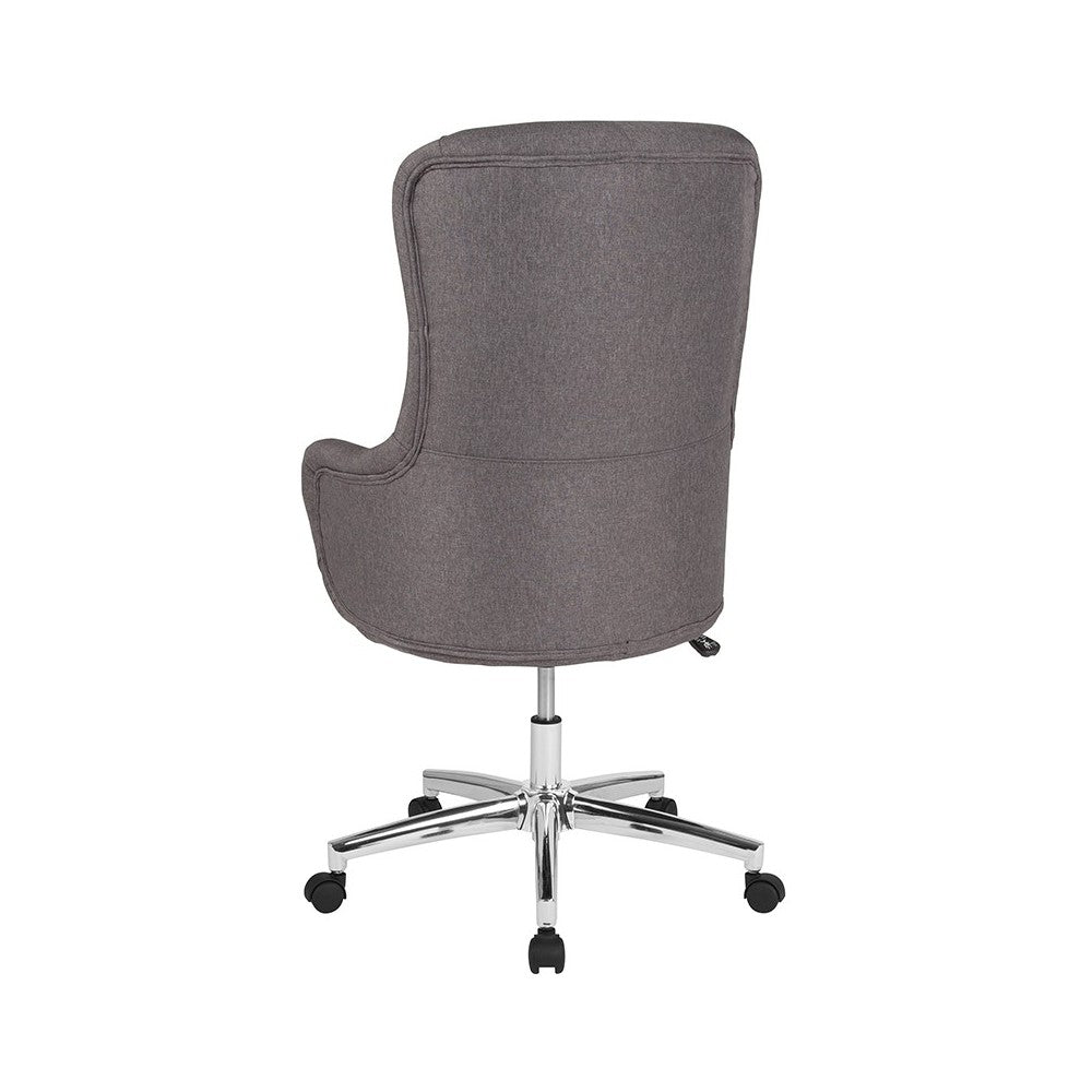 Chambord Home and Office Upholstered High Back Chair in Dark Gray Fabric