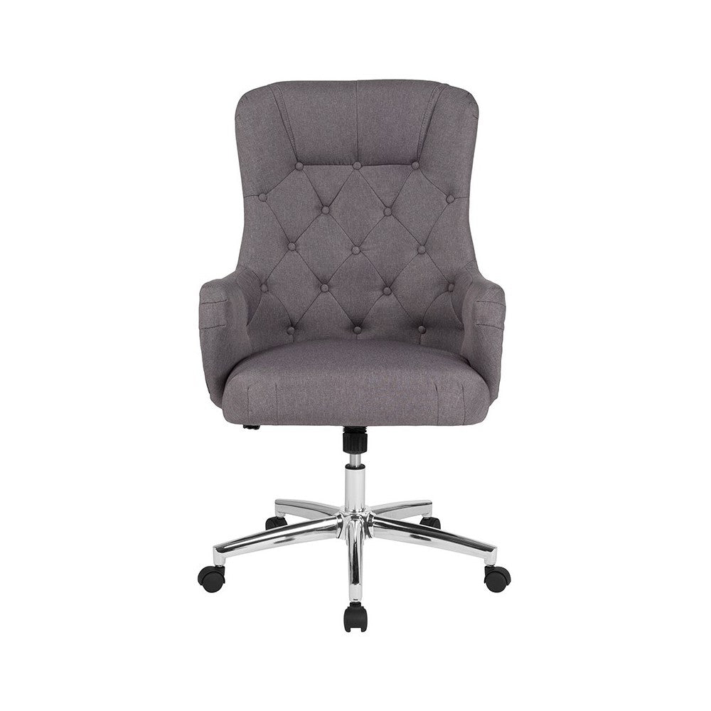 Chambord Home and Office Upholstered High Back Chair in Light Gray Fabric