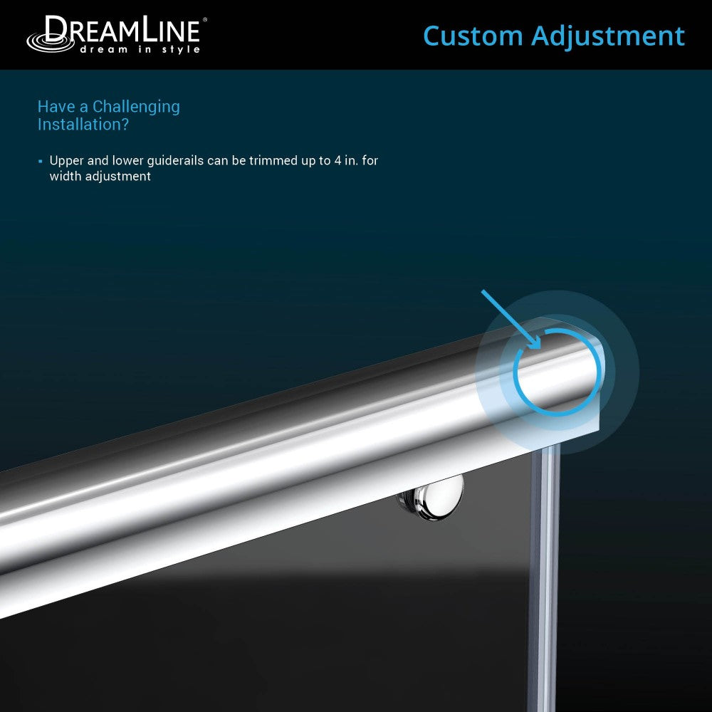Charisma 56-60 in. W x 76 in. H Frameless Bypass Sliding Shower Door in Chrome