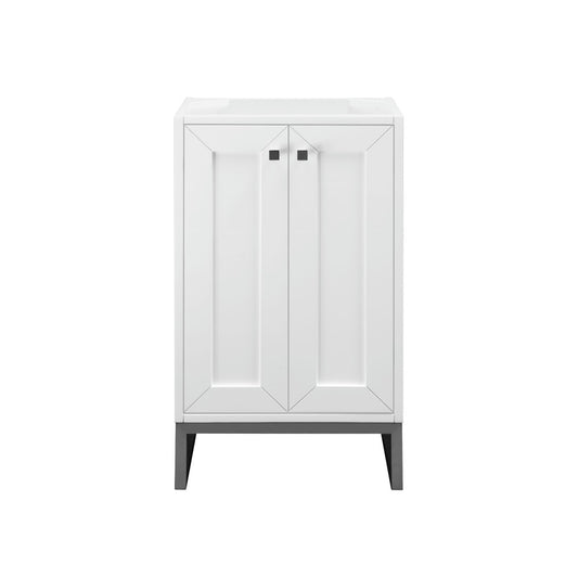 Chianti 20" Single Vanity Cabinet, Glossy White, Matte Black