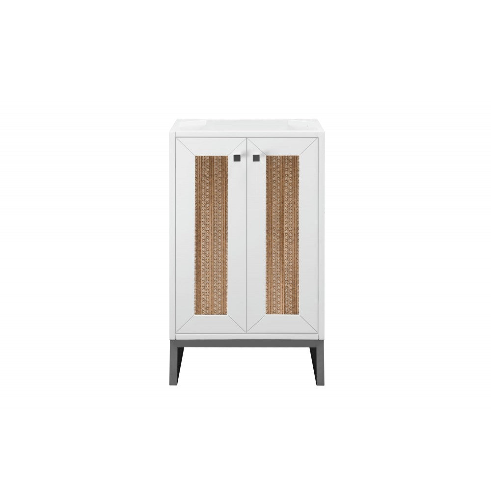 Chianti 20" Single Vanity Cabinet, Glossy White, Matte Black