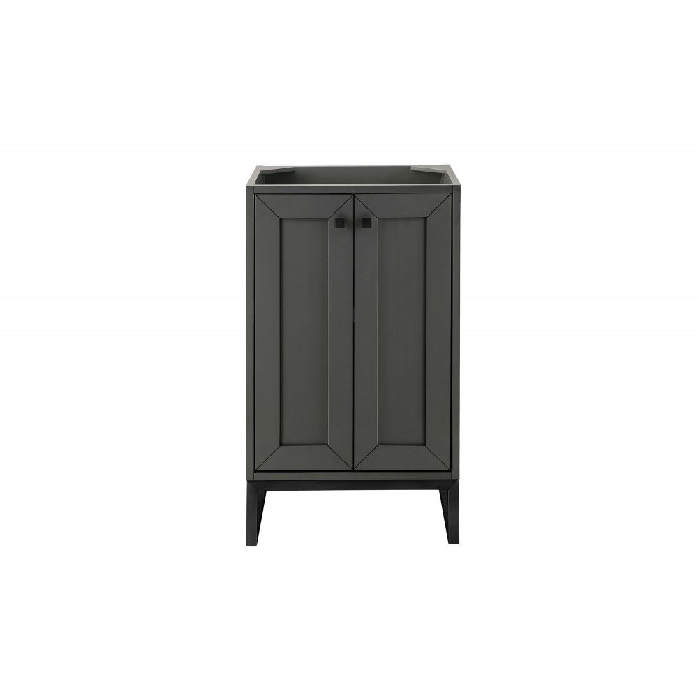 Chianti 20" Single Vanity Cabinet, Mineral Gray, Matte Black