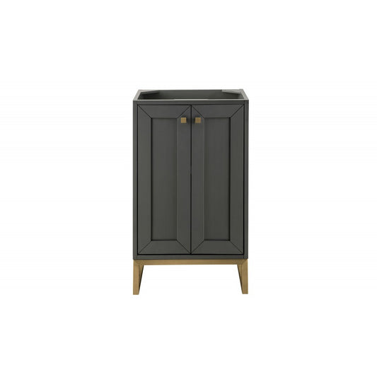 Chianti 20" Single Vanity Cabinet, Mineral Gray, Radiant Gold