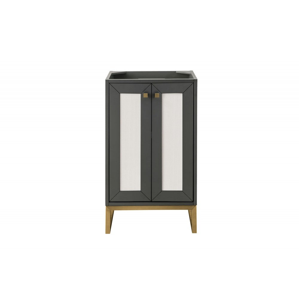 Chianti 20" Single Vanity Cabinet, Mineral Gray, Radiant Gold