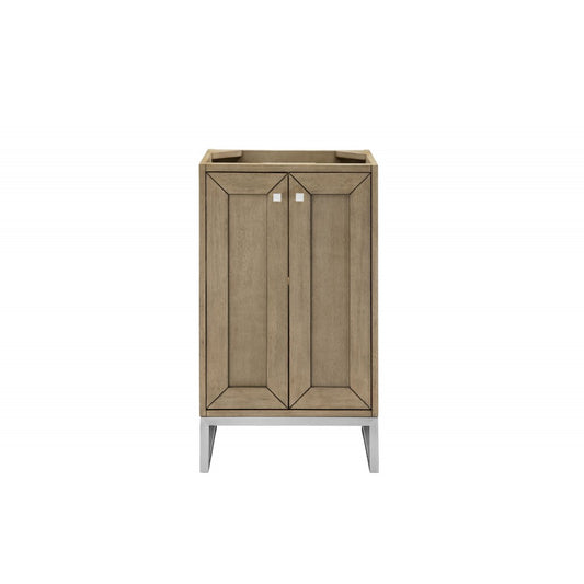 Chianti 20" Single Vanity Cabinet, Whitewashed Walnut, Brushed Nickel