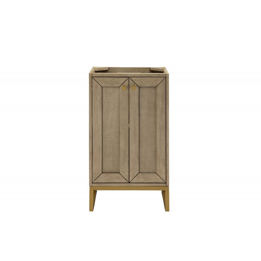 Chianti 20" Single Vanity Cabinet, Whitewashed Walnut, Radiant Gold