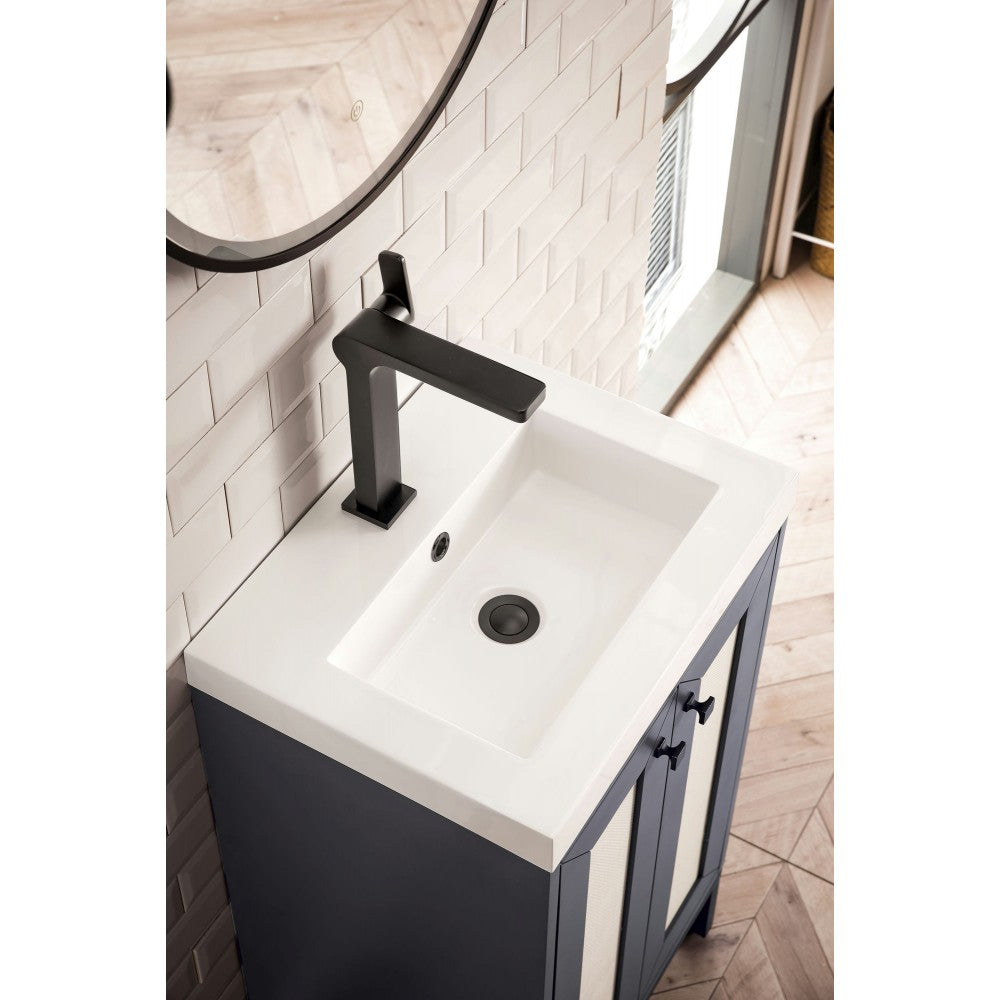 Chianti 20" Single Vanity Mineral Gray Matte Black w/ White Glossy Composite Top
