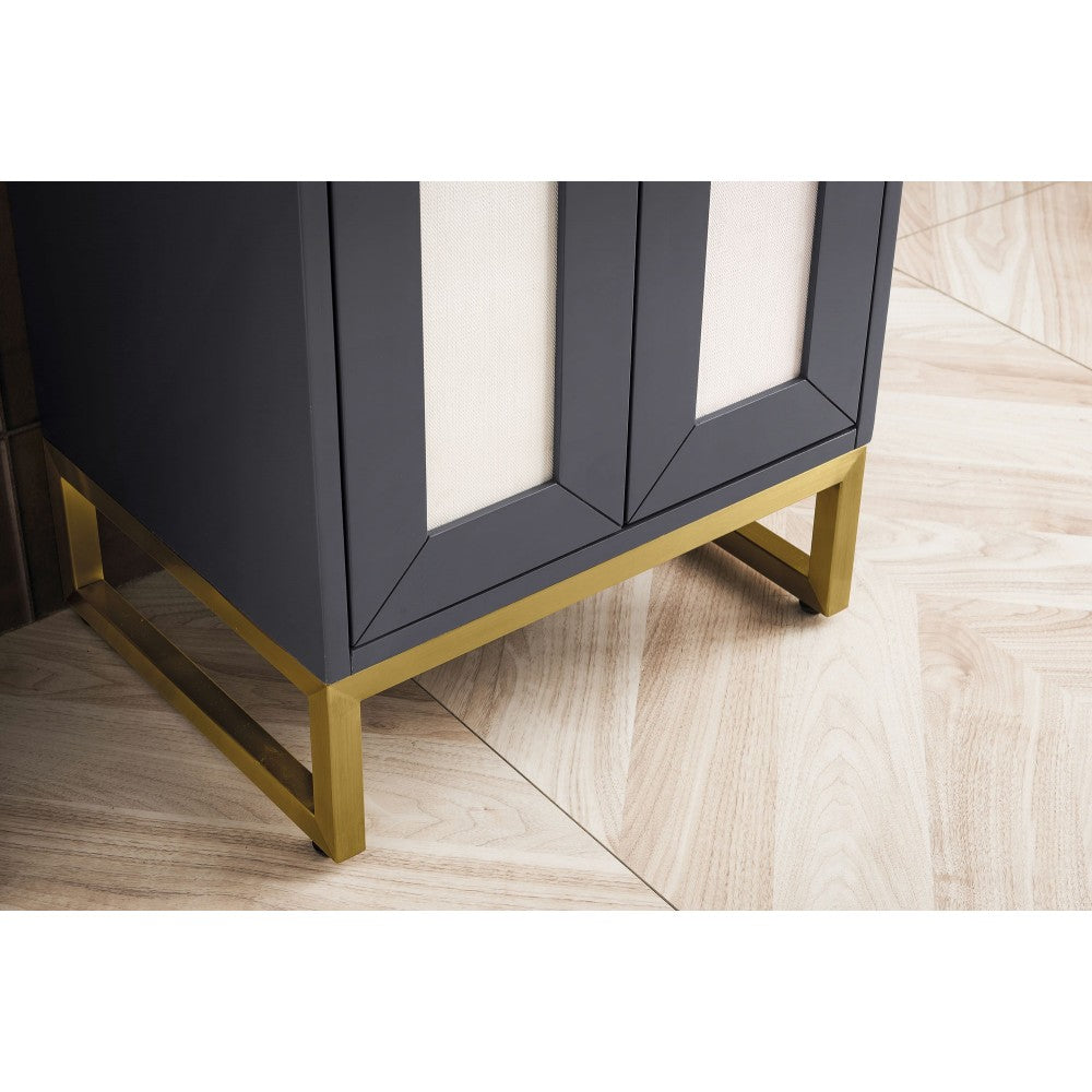 Chianti 20" Single Vanity Mineral Gray Radiant Gold w/White Glossy Composite Top