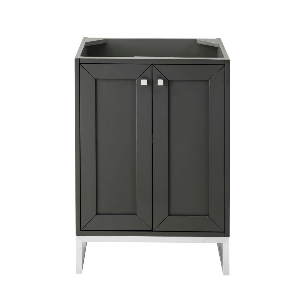 Chianti 24" Single Vanity Cabinet, Mineral Gray, Brushed Nickel