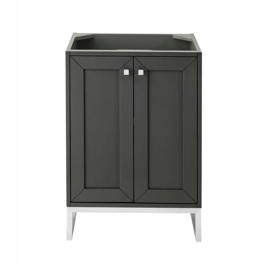 Chianti 24" Single Vanity Cabinet, Mineral Gray, Brushed Nickel