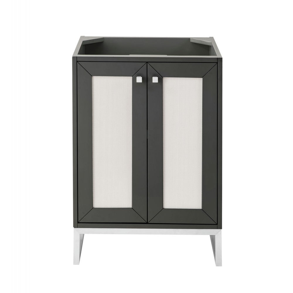 Chianti 24" Single Vanity Cabinet, Mineral Gray, Brushed Nickel