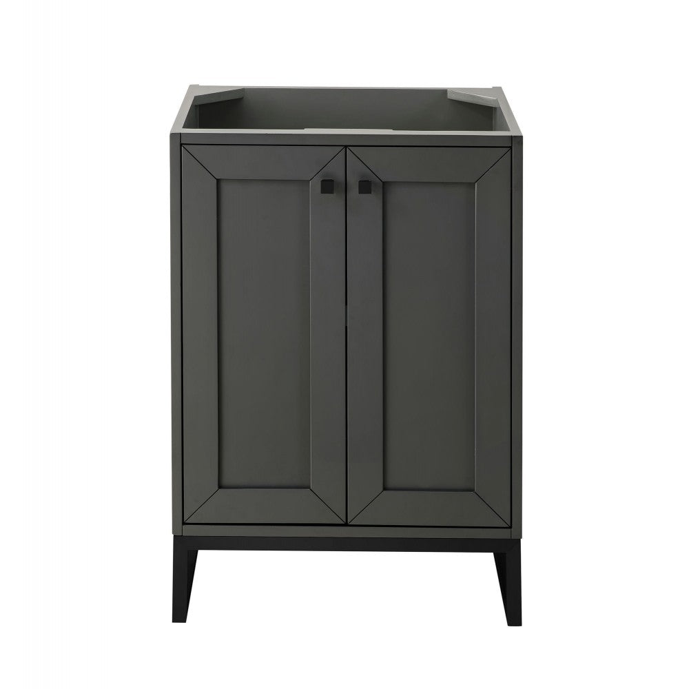 Chianti 24" Single Vanity Cabinet, Mineral Gray, Matte Black
