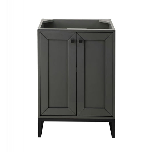 Chianti 24" Single Vanity Cabinet, Mineral Gray, Matte Black
