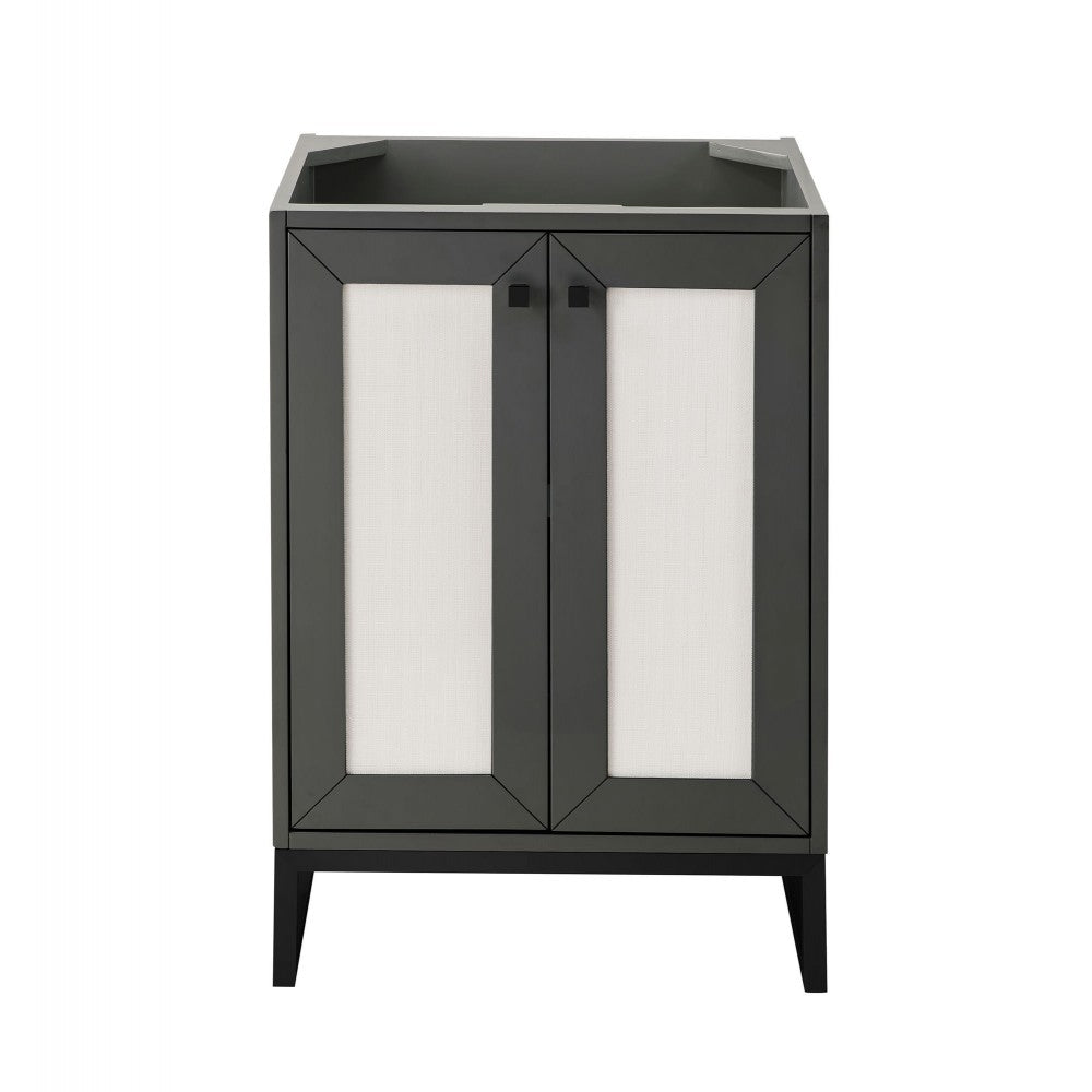Chianti 24" Single Vanity Cabinet, Mineral Gray, Matte Black