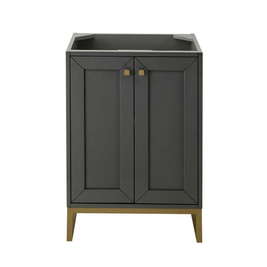 Chianti 24" Single Vanity Cabinet, Mineral Gray, Radiant Gold