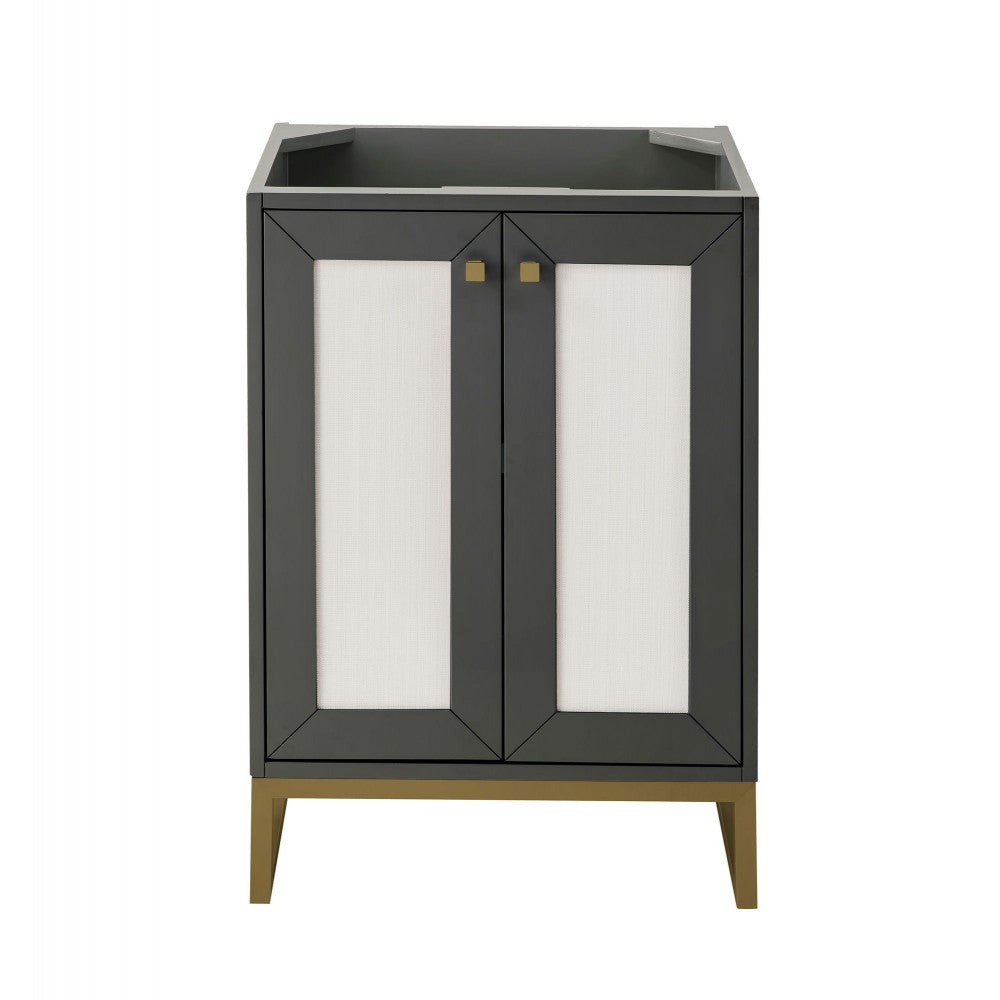 Chianti 24" Single Vanity Cabinet, Mineral Gray, Radiant Gold