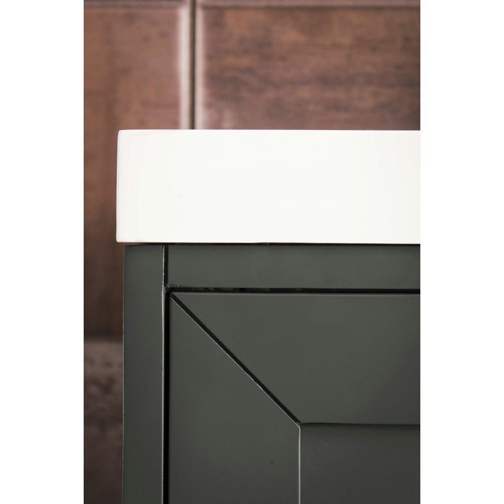 Chianti 24" Single Vanity Mineral Gray Nickel w/White Glossy Composite Top