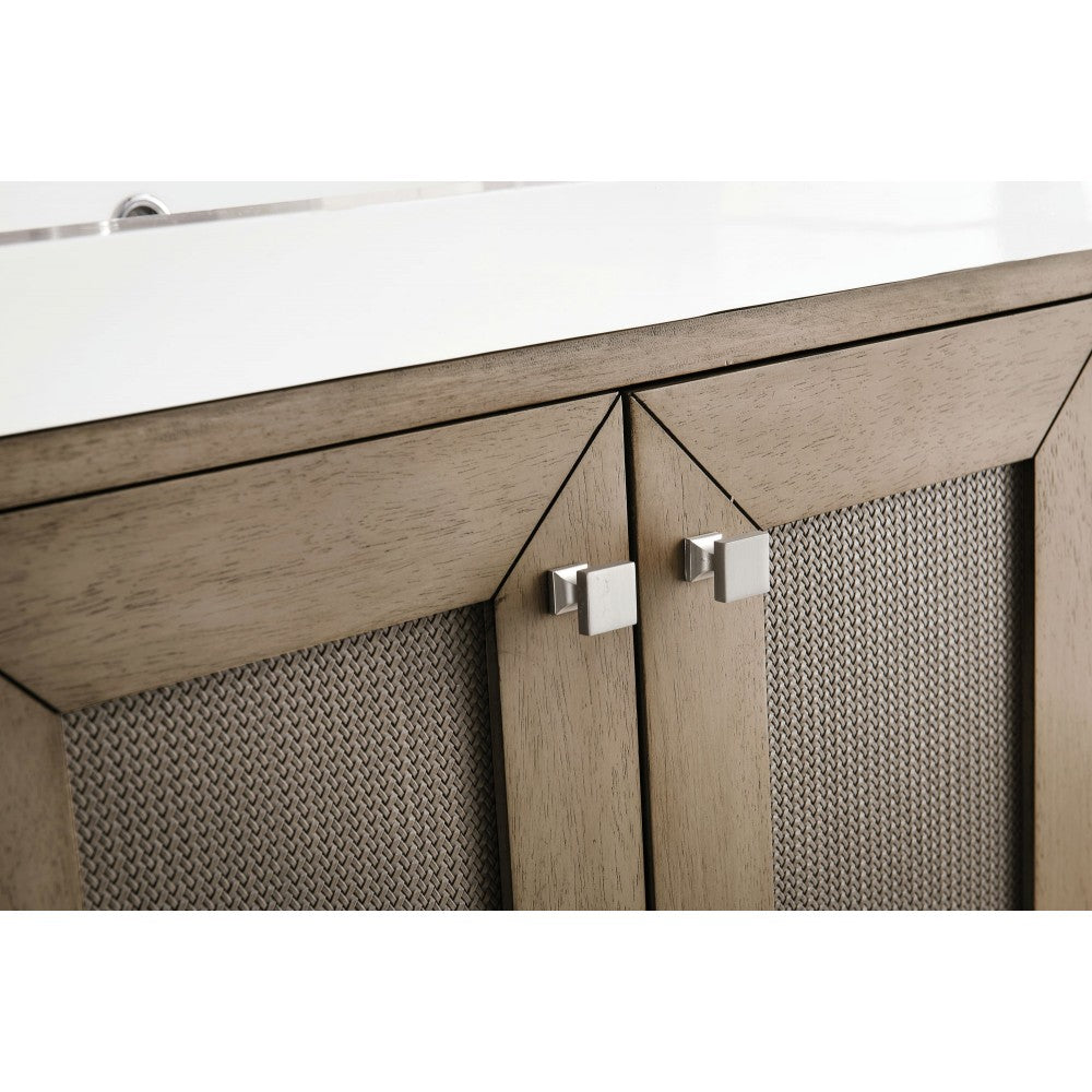 Chianti 24" Single Vanity Walnut Brushed Nickel w/White Glossy Composite Top