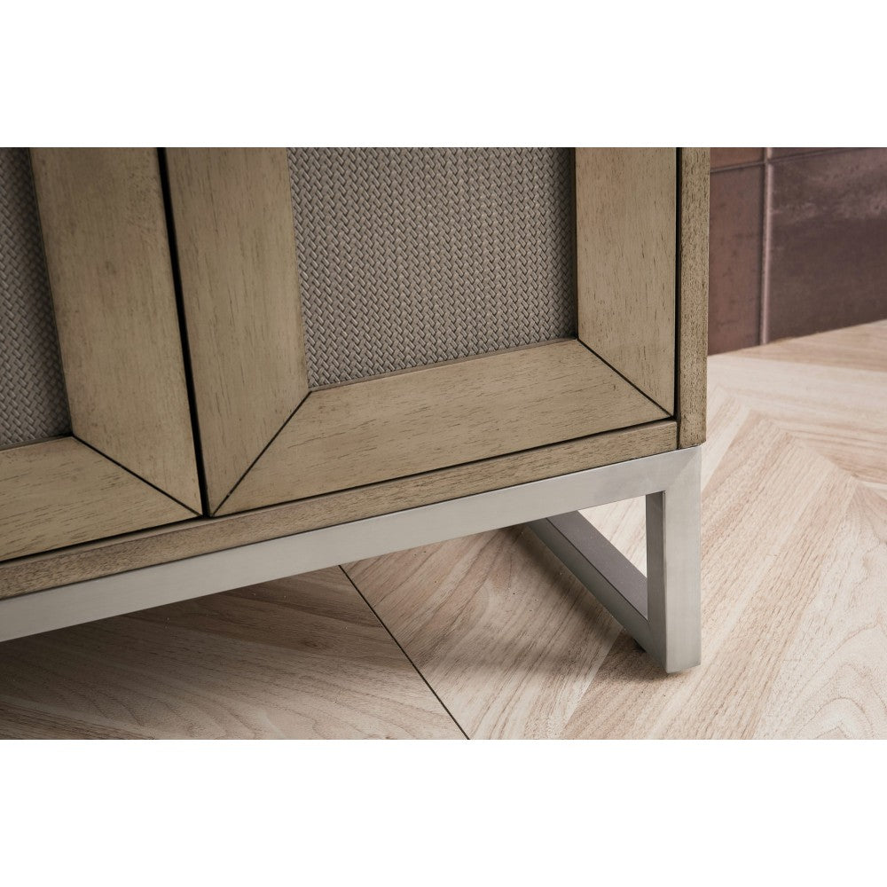 Chianti 24" Single Vanity Walnut Brushed Nickel w/White Glossy Composite Top