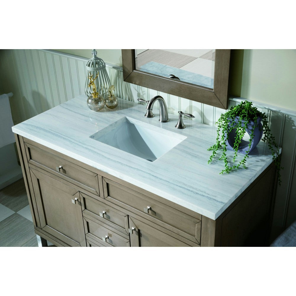 Chicago 48" Single Vanity Walnut w/3 CM Arctic Fall Solid Surface Top