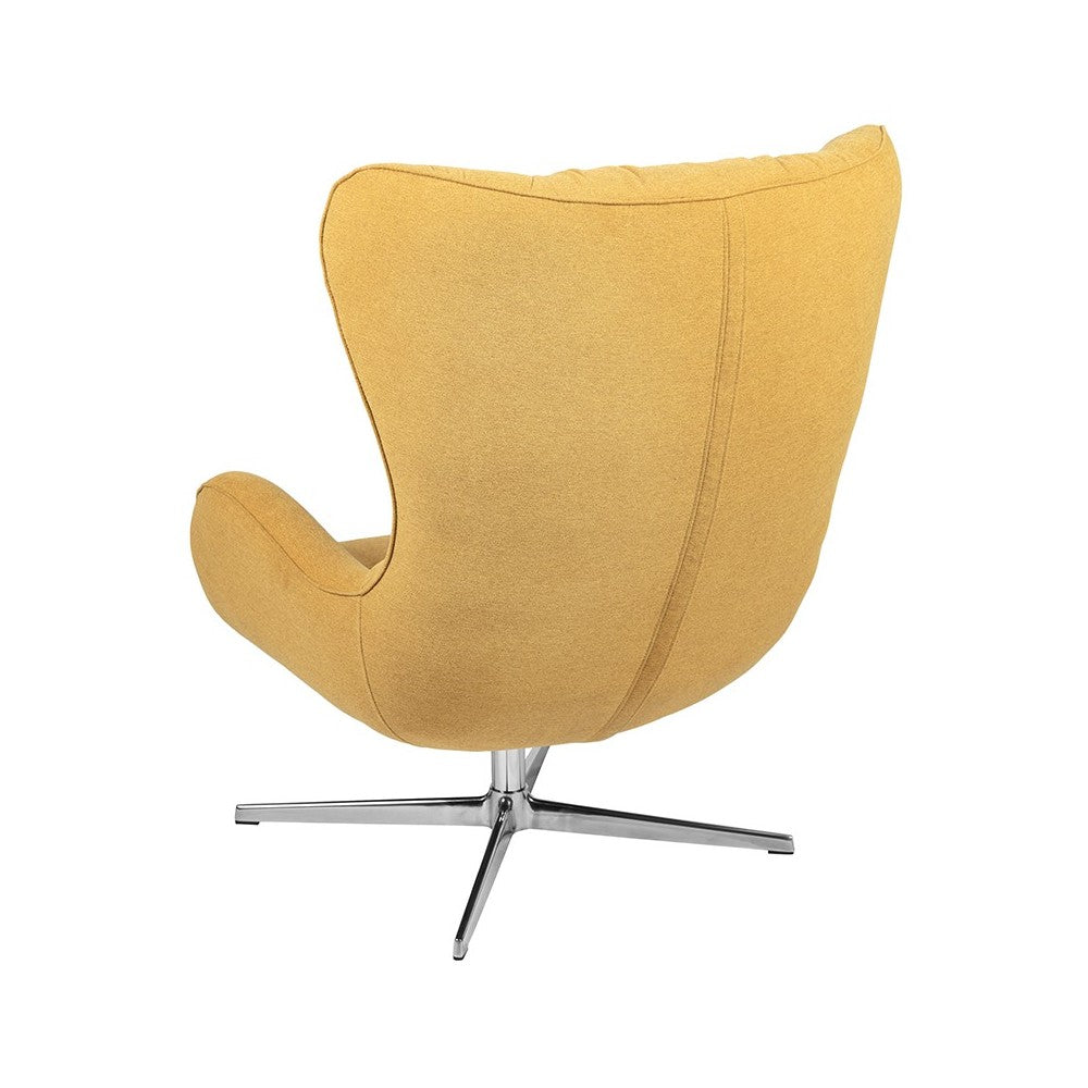 Citron Fabric Swivel Wing Chair