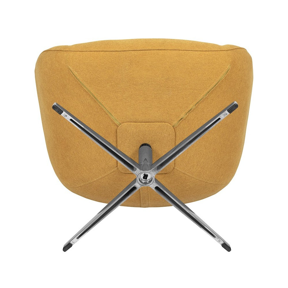 Citron Fabric Swivel Wing Chair