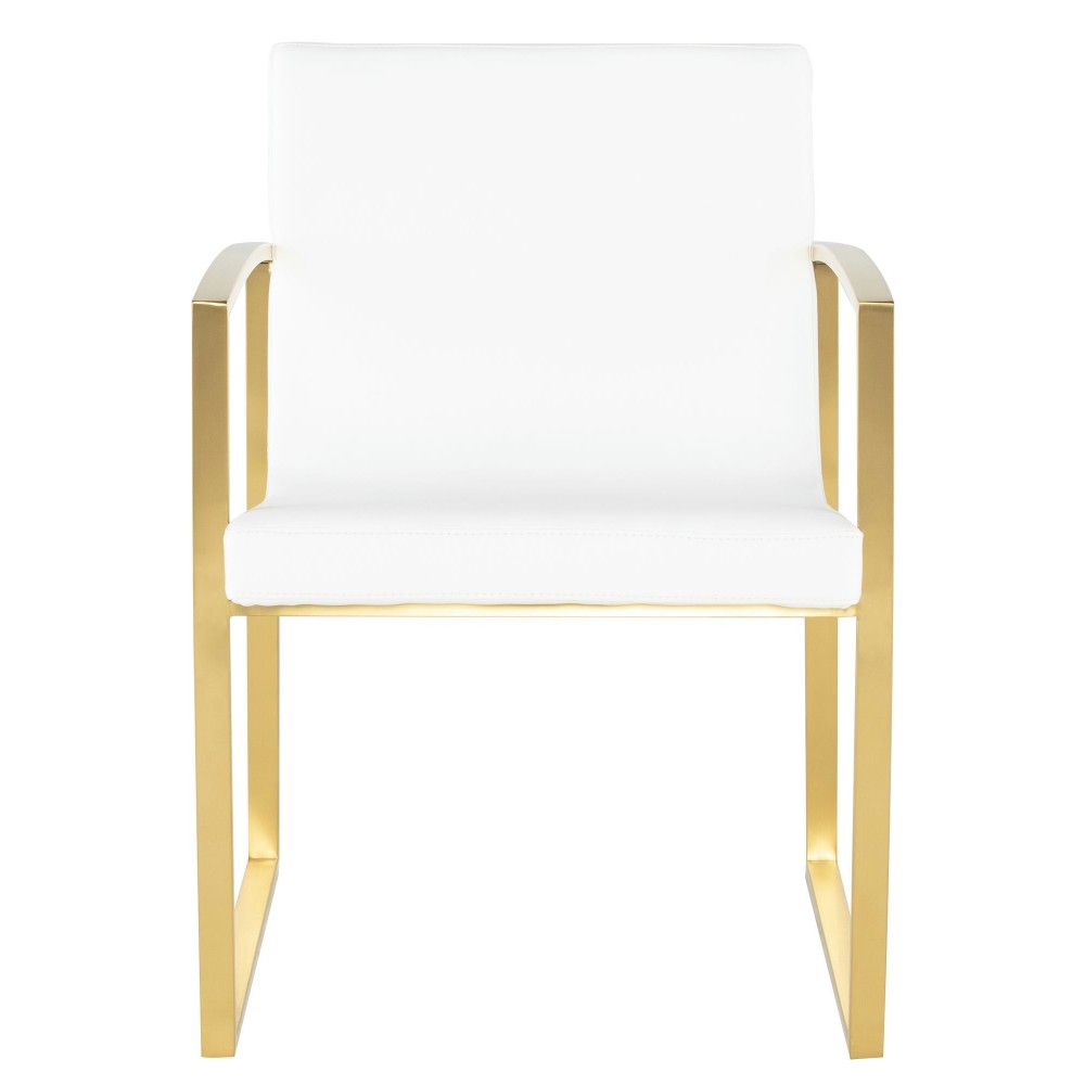 Clara White Naugahyde Dining Chair, HGTB324