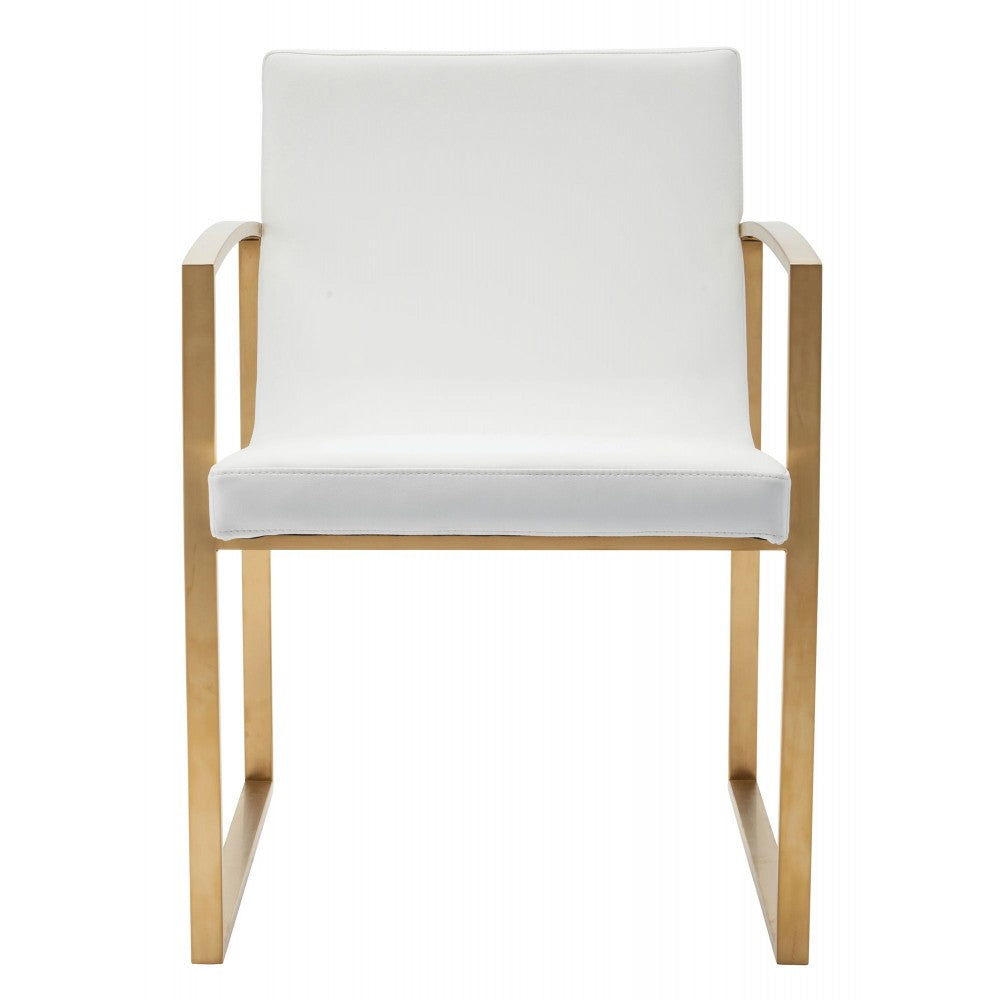 Clara White Naugahyde Dining Chair, HGTB324