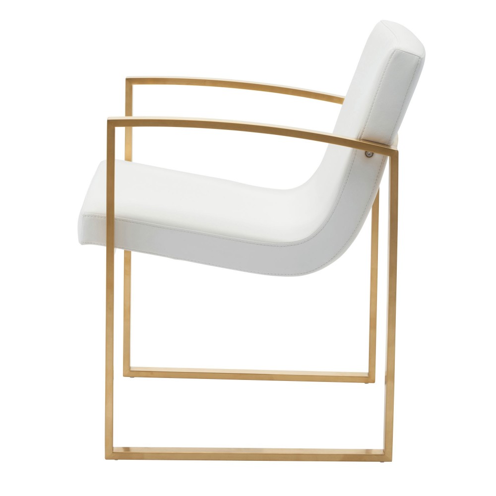 Clara White Naugahyde Dining Chair, HGTB324