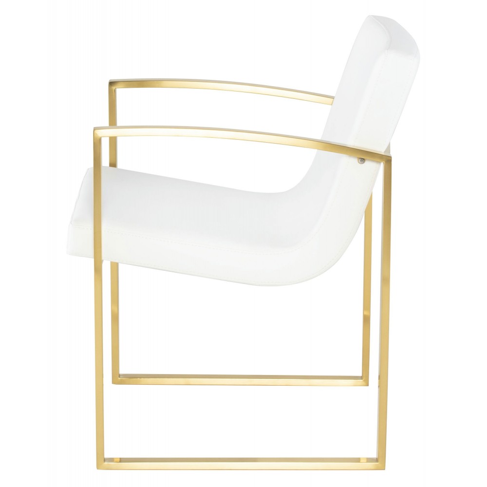 Clara White Naugahyde Dining Chair, HGTB324