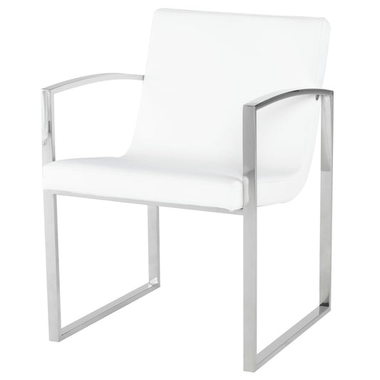 Clara White Naugahyde Dining Chair, HGTB381
