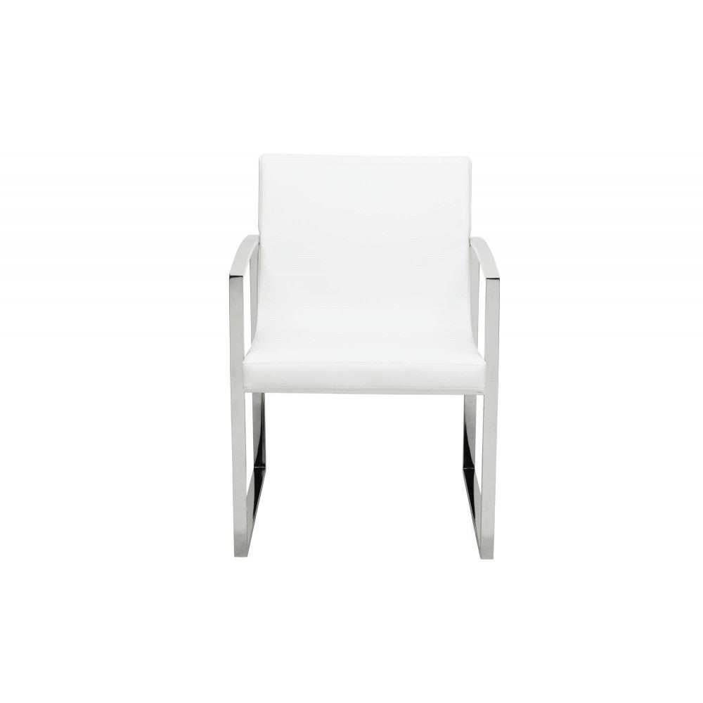 Clara White Naugahyde Dining Chair, HGTB381