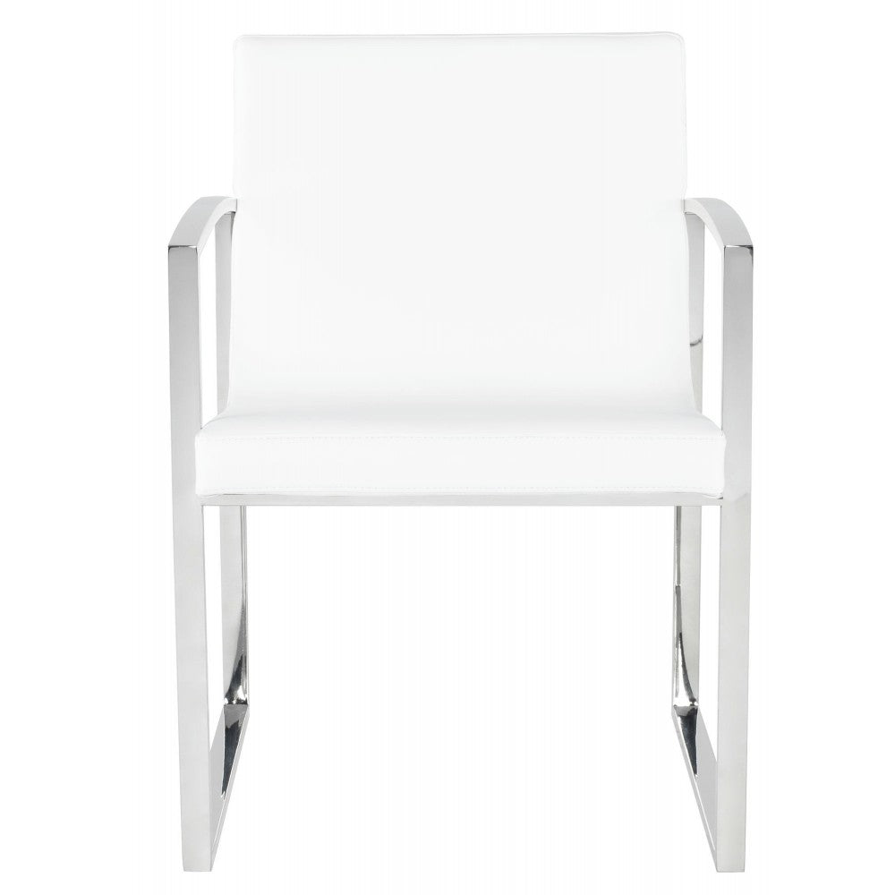 Clara White Naugahyde Dining Chair, HGTB381