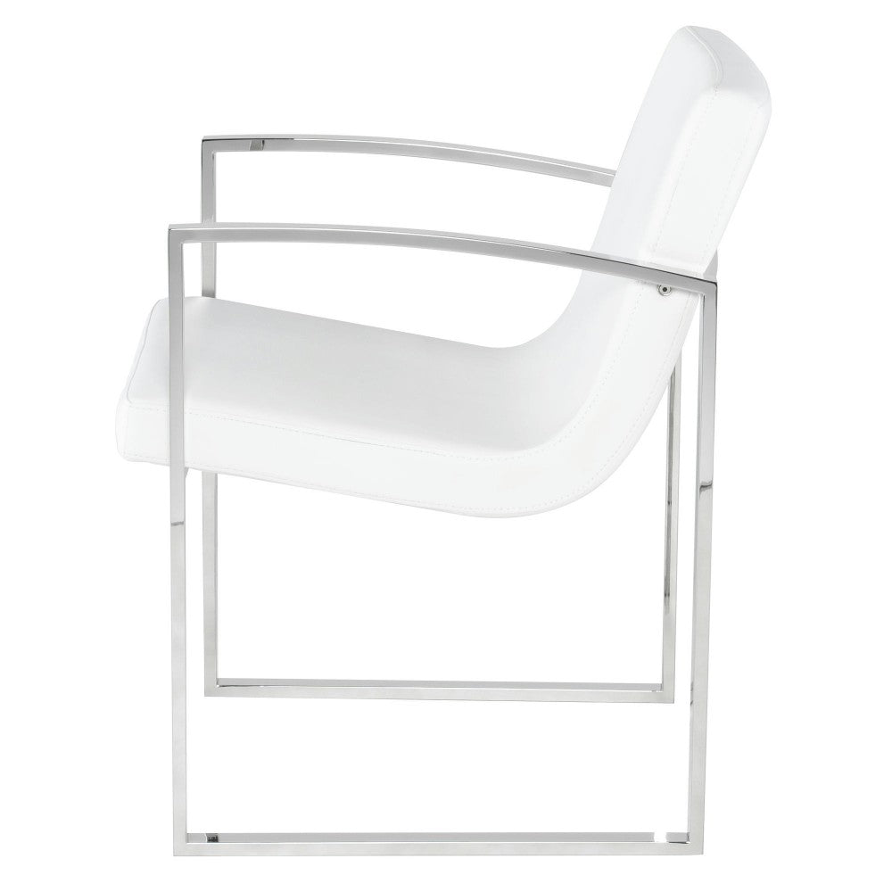 Clara White Naugahyde Dining Chair, HGTB381