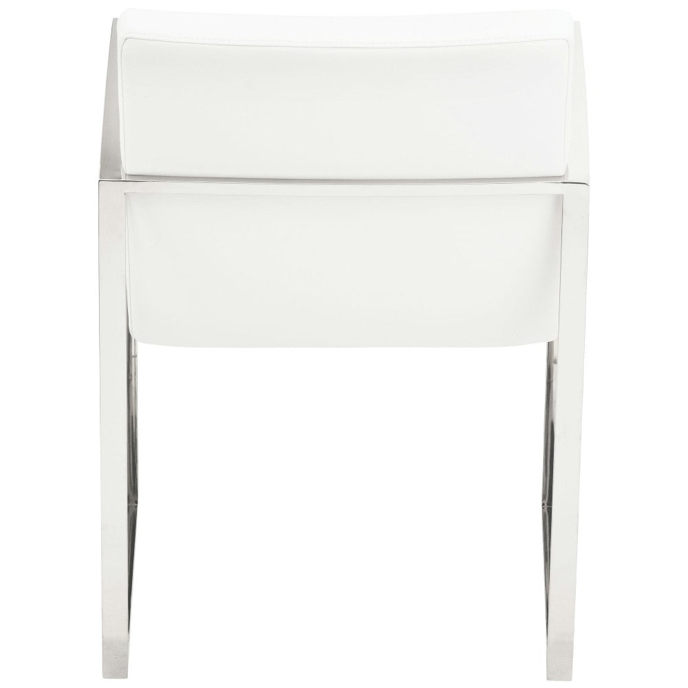 Clara White Naugahyde Dining Chair, HGTB381