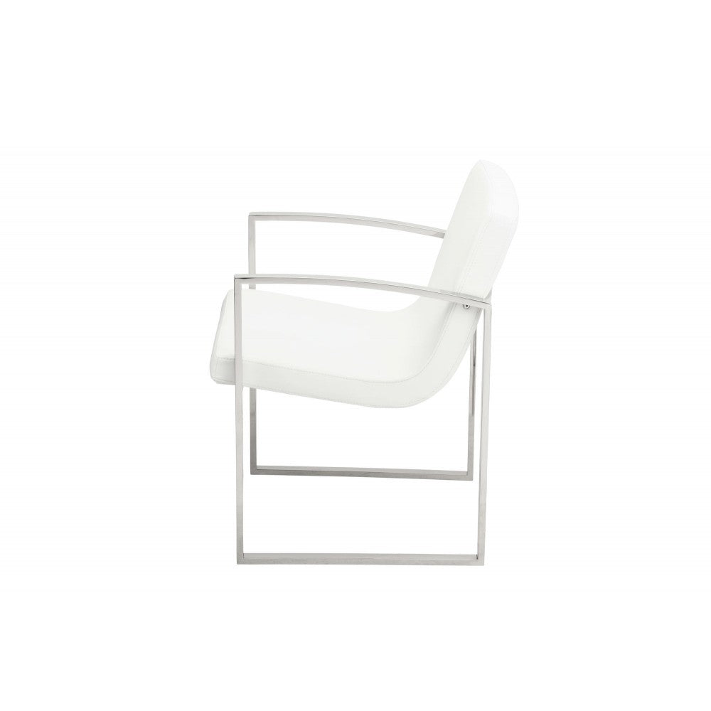 Clara White Naugahyde Dining Chair, HGTB381