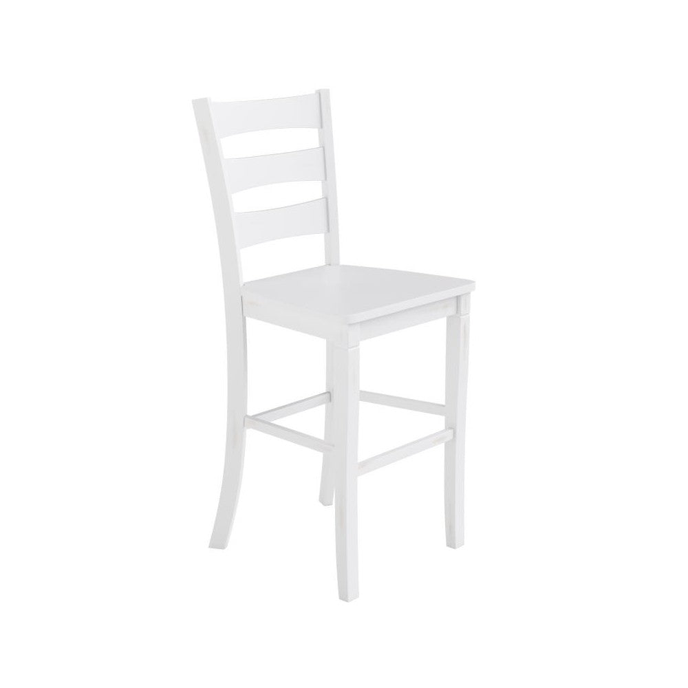 Classic Ladderback Bar Height Barstool - Antique White Wash