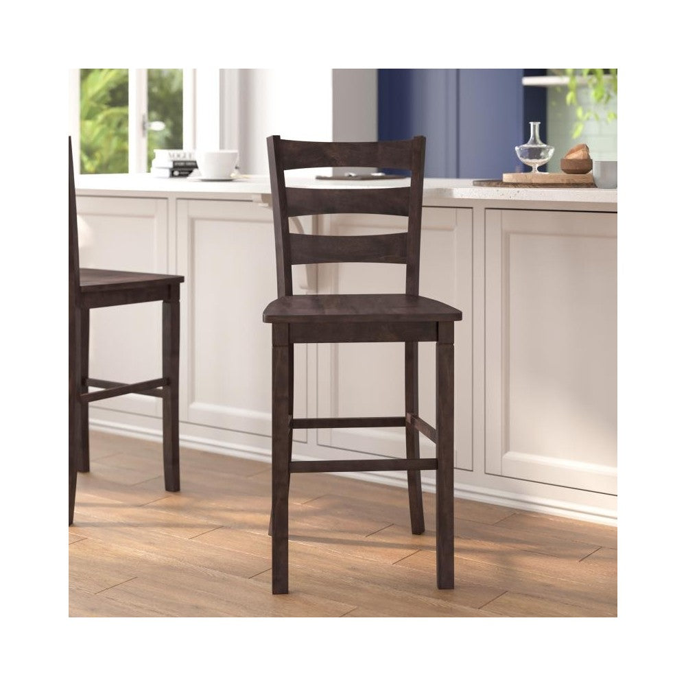 Classic Ladderback Bar Height Barstool - Gray Wash Walnut