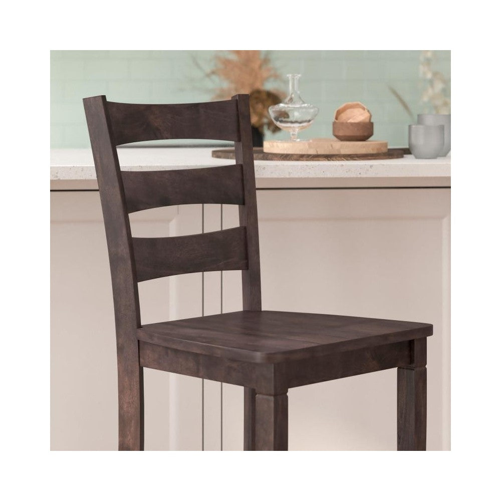 Classic Ladderback Bar Height Barstool - Gray Wash Walnut