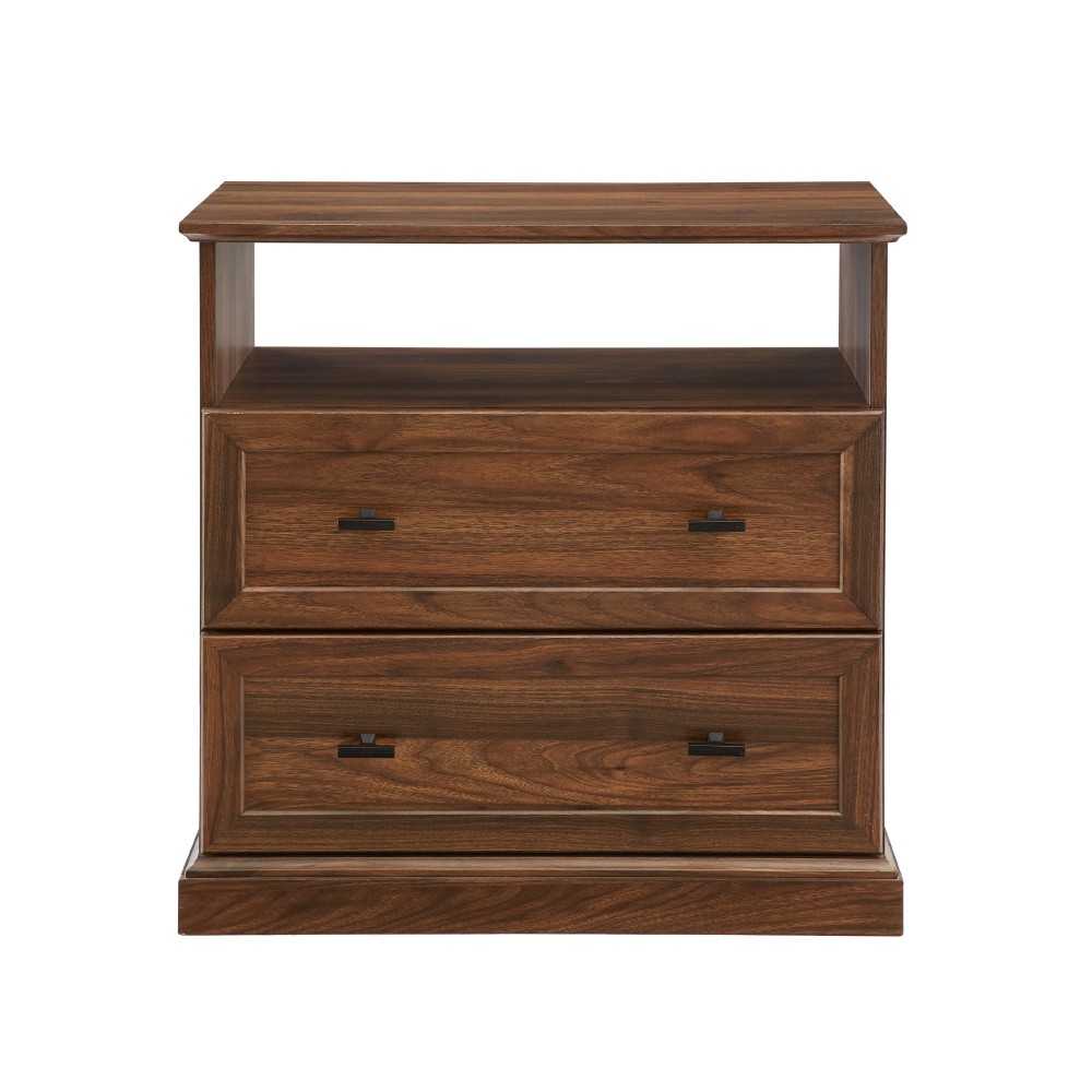 Clyde Classic 2 Drawer Nightstand - Dark Walnut