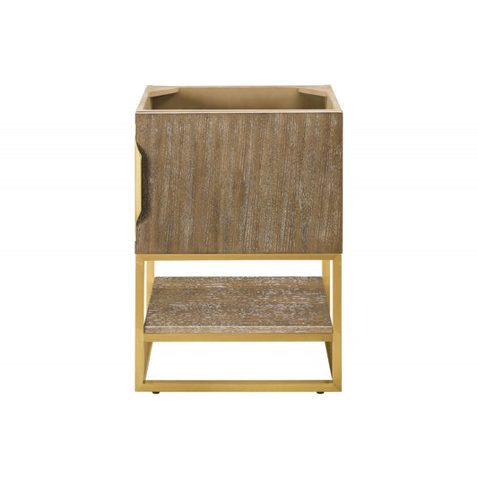 Columbia 24" Single Vanity Cabinet, Latte Oak, Radiant Gold
