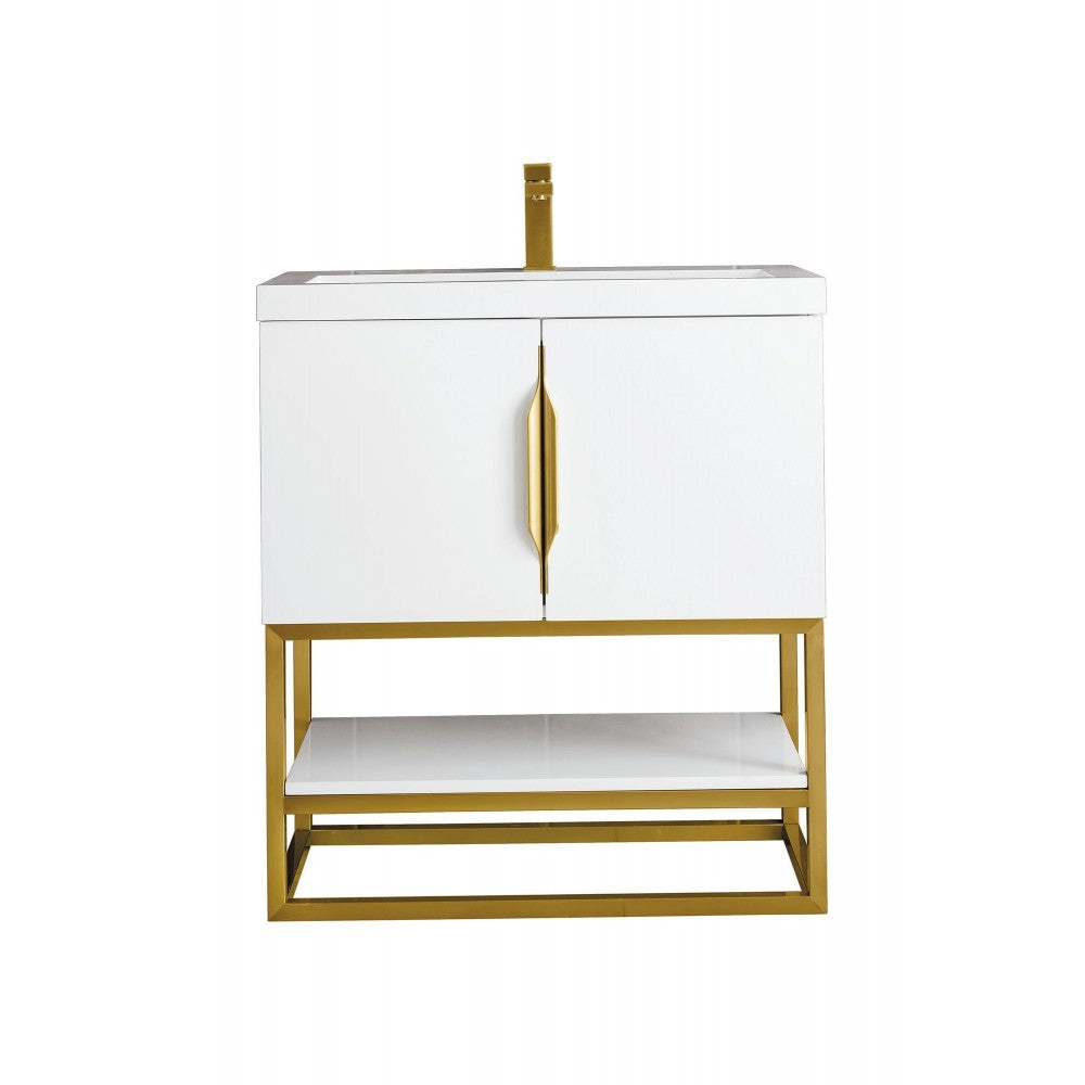Columbia 31.5" Single Vanity  White Radiant Gold w/White  Composite Top